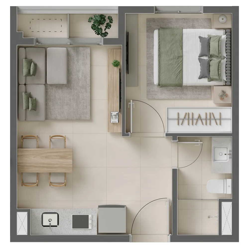 Apartamento, 1 quarto, 3291 m² - Foto 5