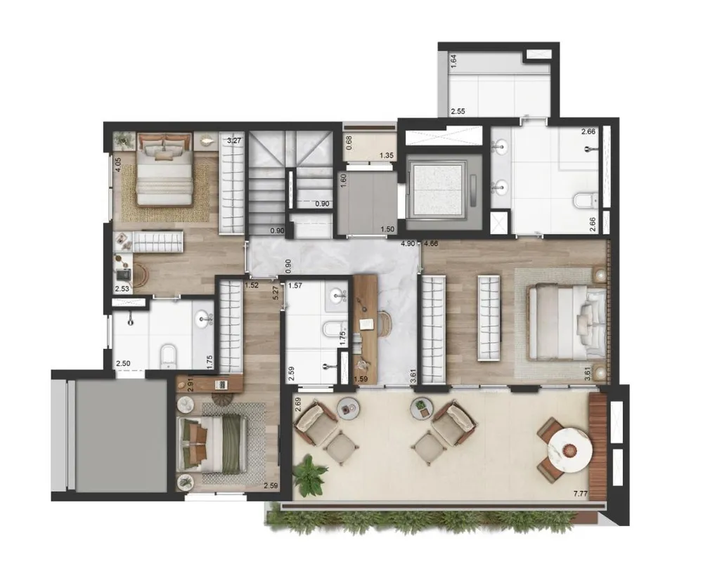 Apartamento, 4 quartos, 128325 m² - Foto 3