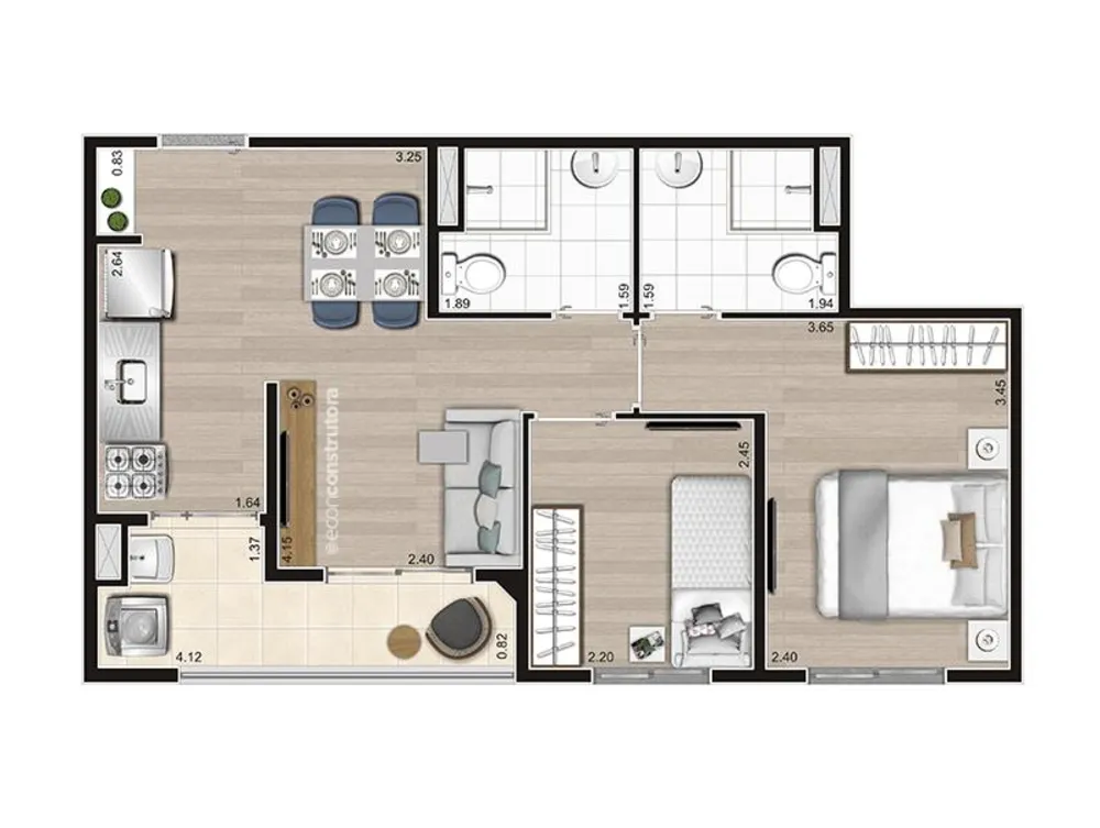 Casa, 2 quartos, 4150 m² - Foto 12