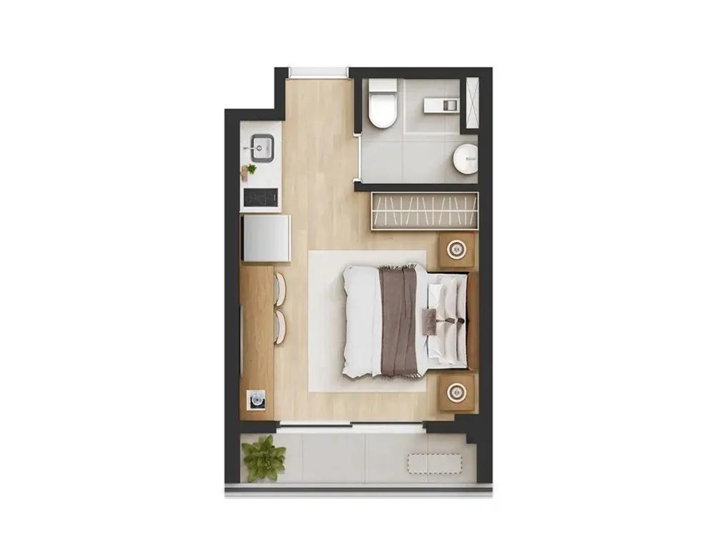 Apartamento, 1 quarto, 2225 m² - Foto 1
