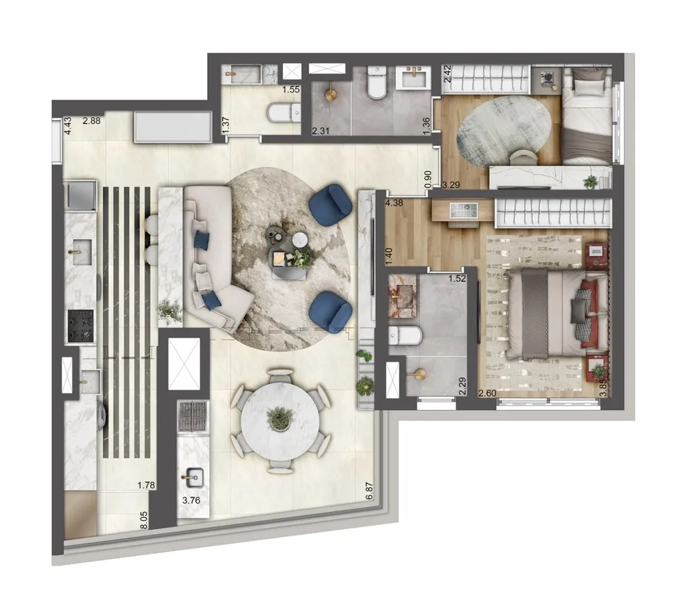 Apartamento, 4 quartos, 187512 m² - Foto 7