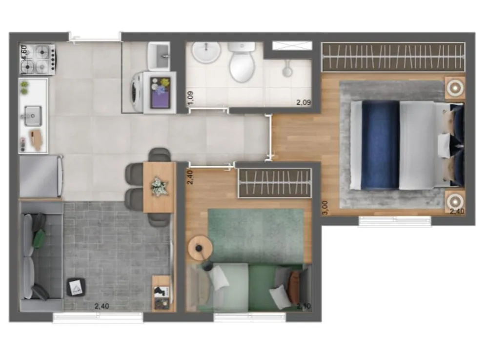 Casa, 2 quartos, 32 m² - Foto 12