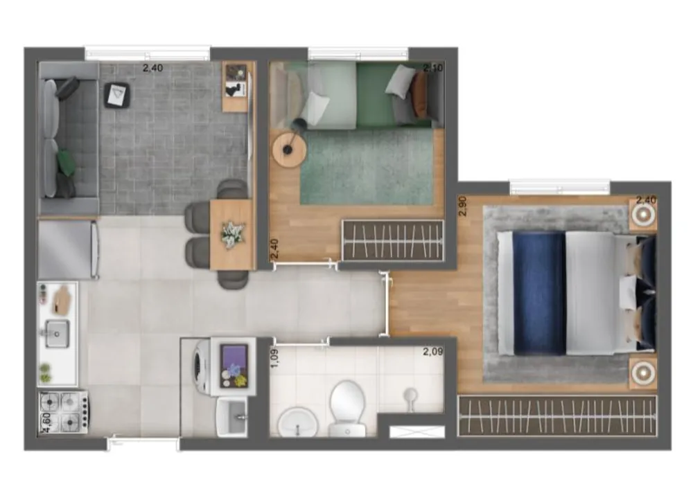 Casa, 2 quartos, 32 m² - Foto 11