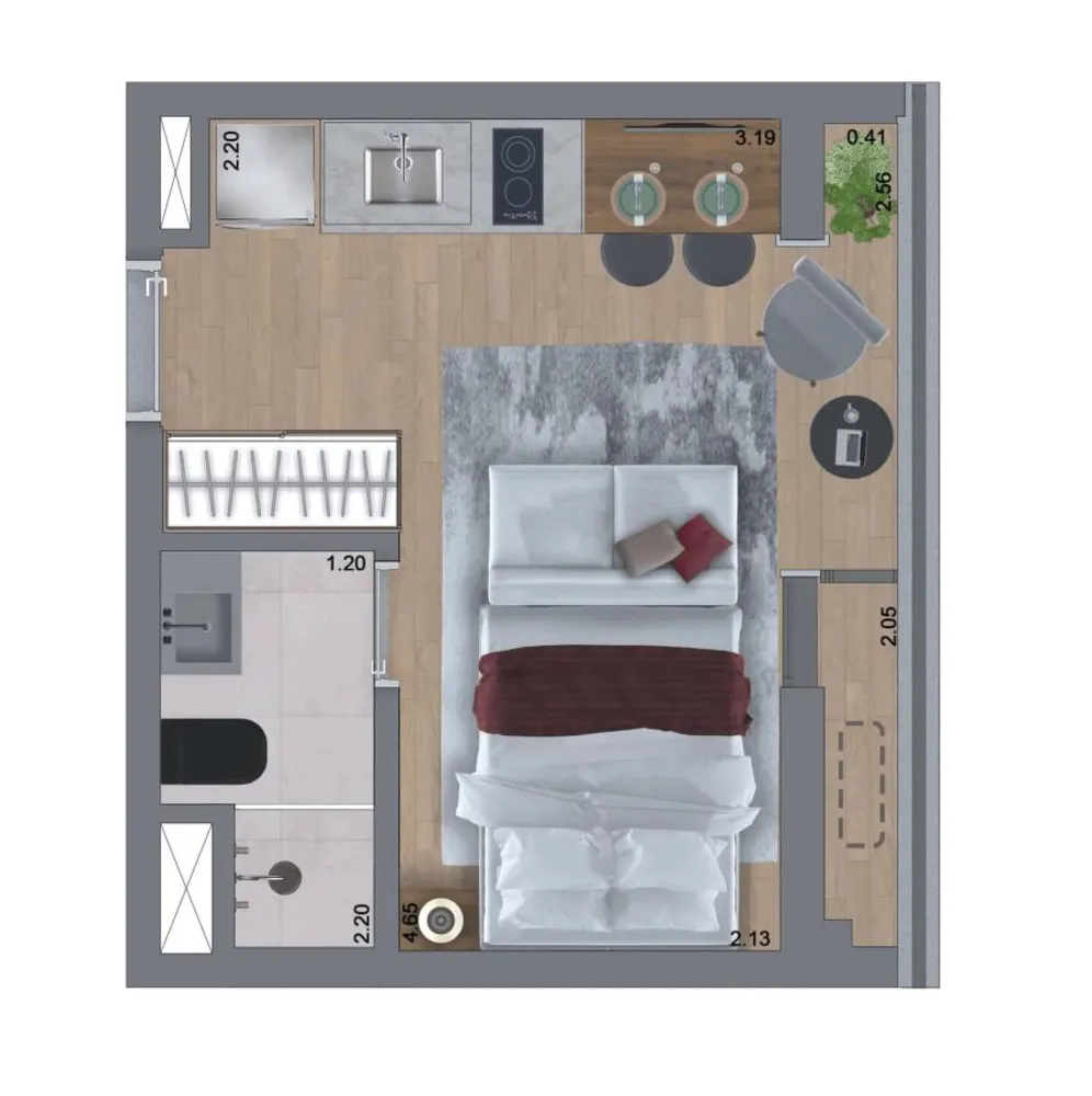 Apartamento, 1 quarto, 2131 m² - Foto 5