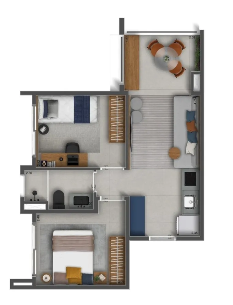 Apartamento, 2 quartos, 2540 m² - Foto 12