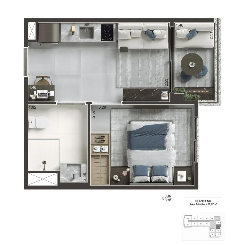 Apartamento, 2 quartos, 2963 m² - Foto 12