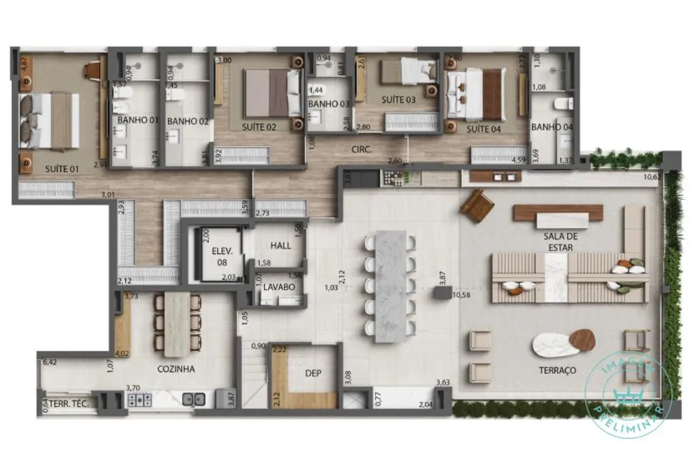 Apartamento, 4 quartos, 177572 m² - Foto 7