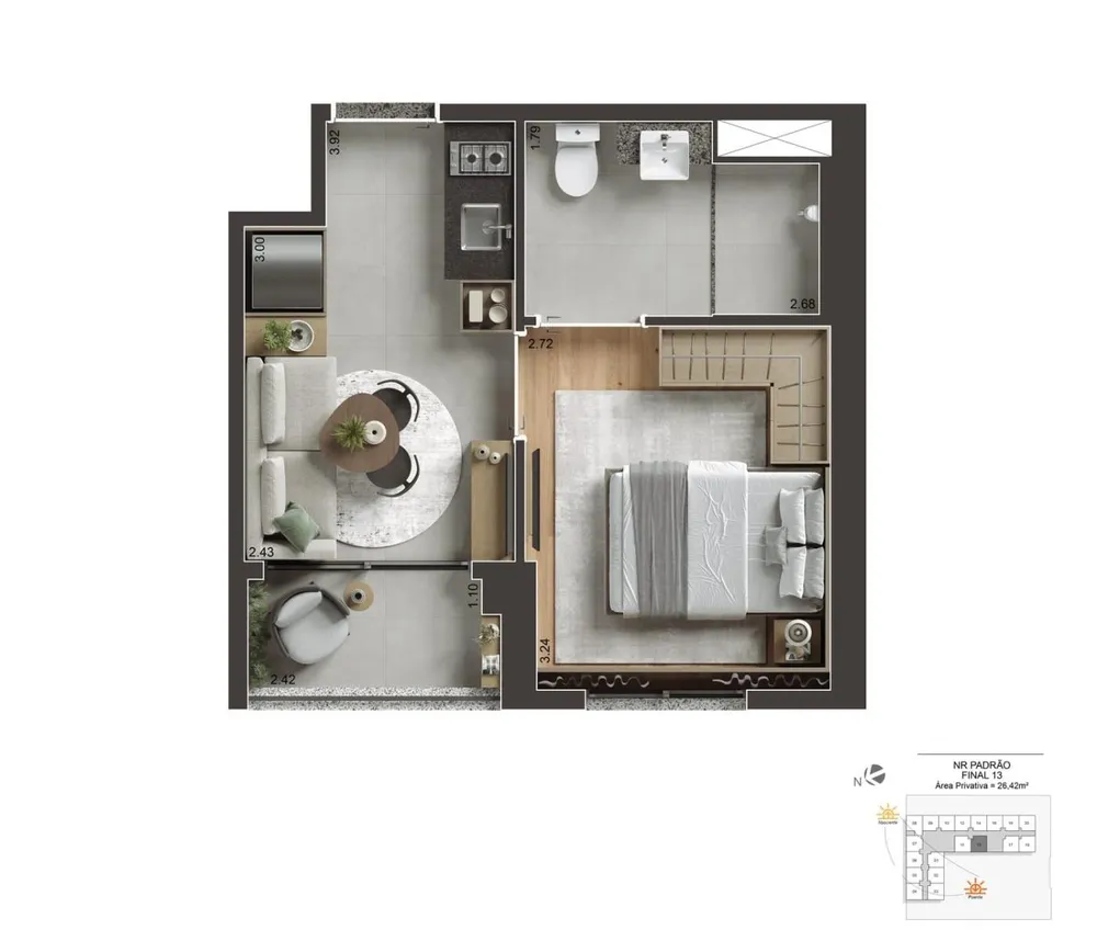 Apartamento, 1 quarto, 2630 m² - Foto 5