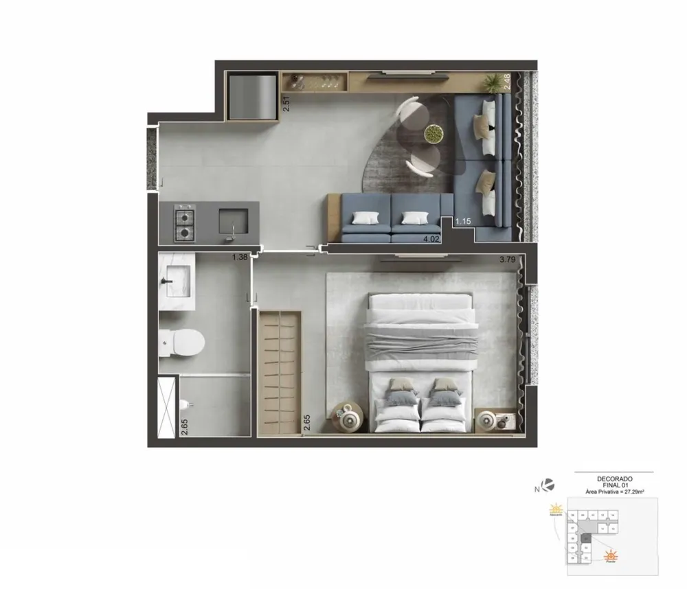 Apartamento, 1 quarto, 2630 m² - Foto 2
