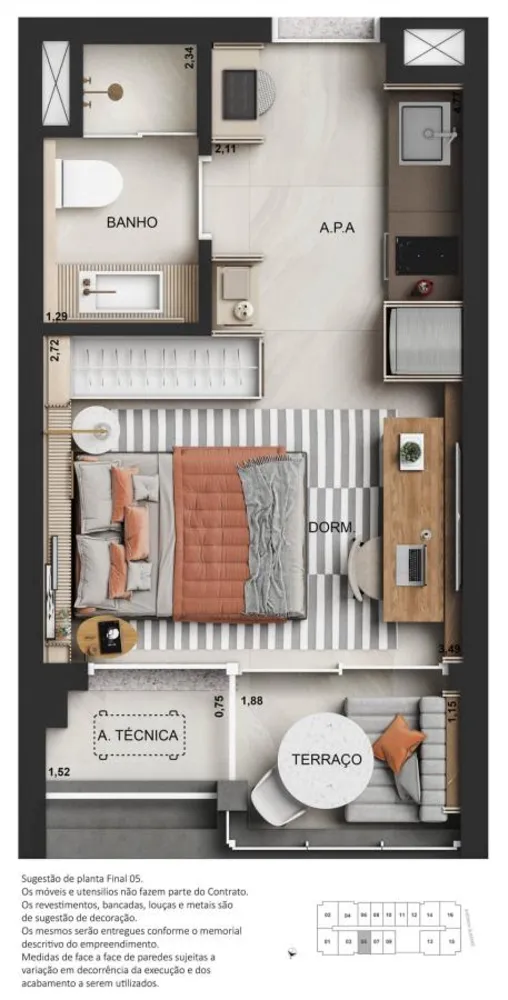 Apartamento, 1 quarto, 2545 m² - Foto 21