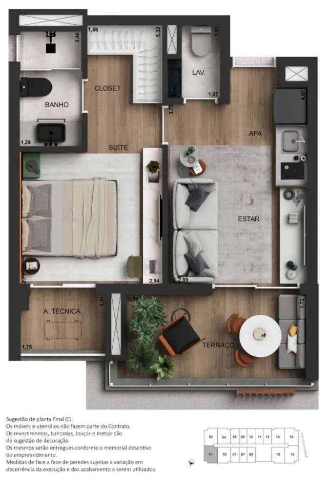Apartamento, 1 quarto, 2545 m² - Foto 1