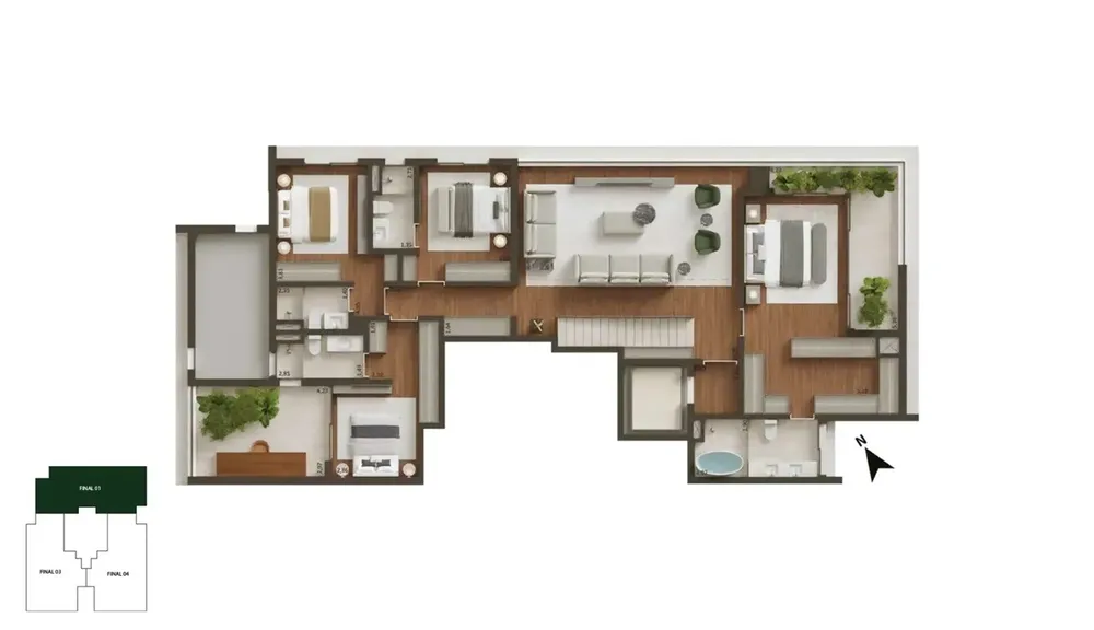 Apartamento, 3 quartos, 16428 m² - Foto 6