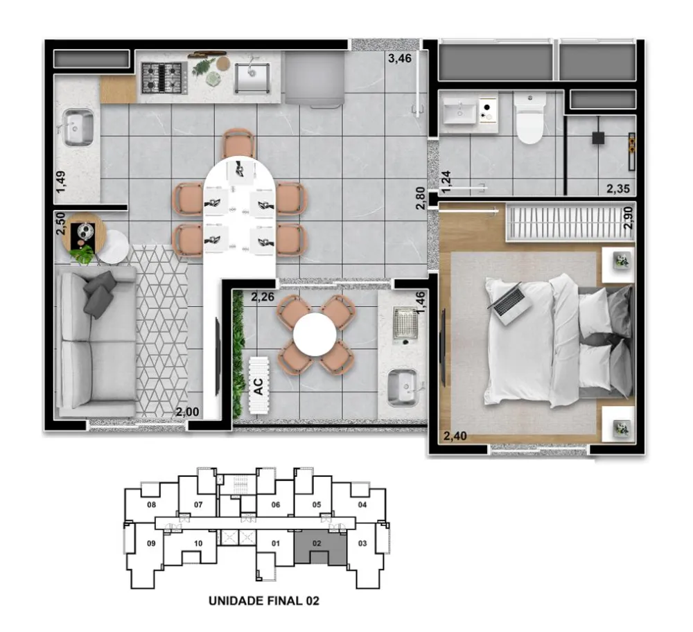 Apartamento, 2 quartos, 3040 m² - Foto 8