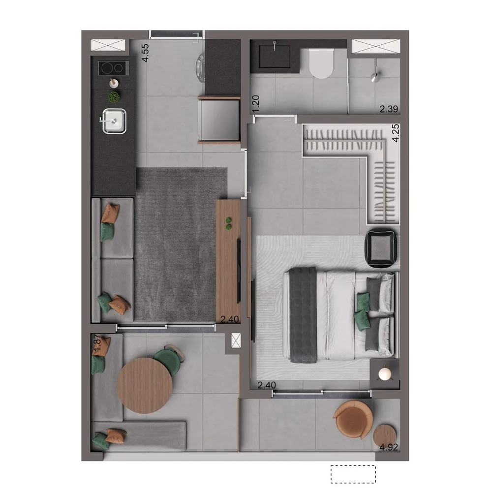 Apartamento, 1 quarto, 2536 m² - Foto 8