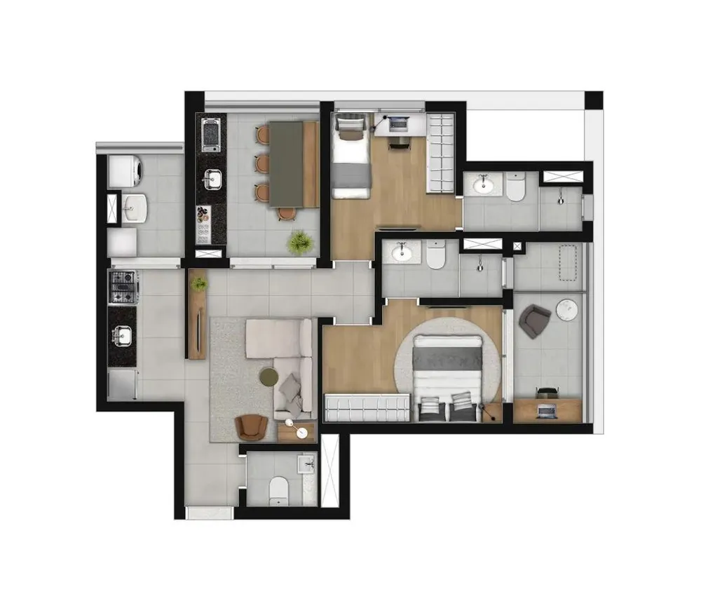 Apartamento, 3 quartos, 24105 m² - Foto 1