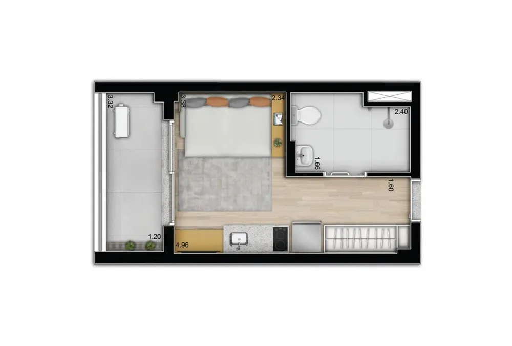 Apartamento, 1 quarto, 2432 m² - Foto 12