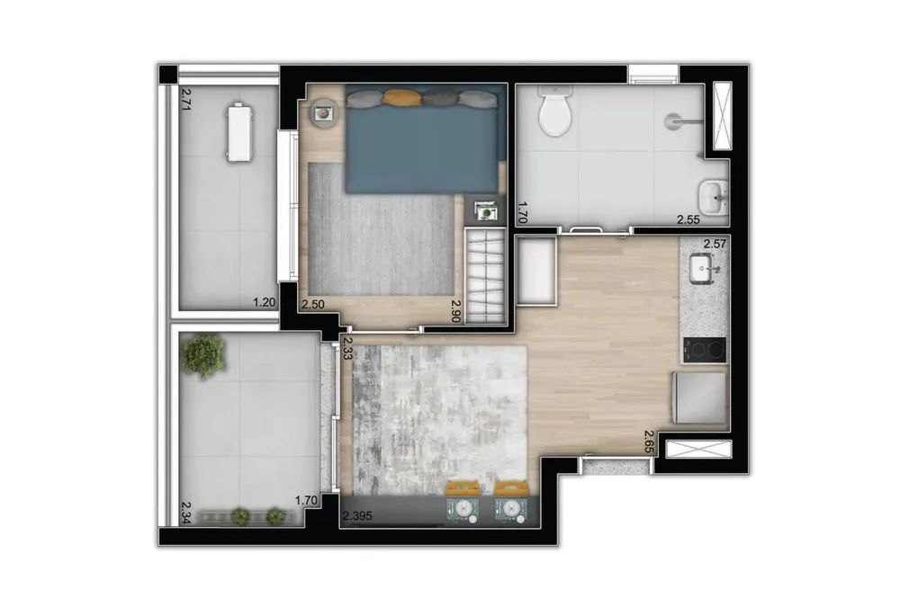 Apartamento, 1 quarto, 2432 m² - Foto 16