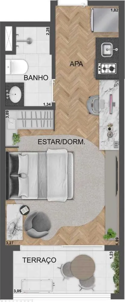 Apartamento, 1 quarto, 2435 m² - Foto 8