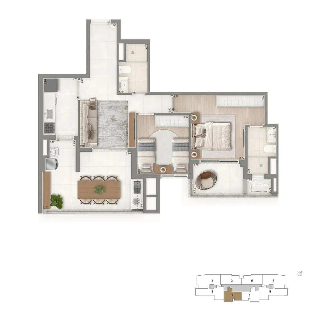 Apartamento, 3 quartos, 76155 m² - Foto 9