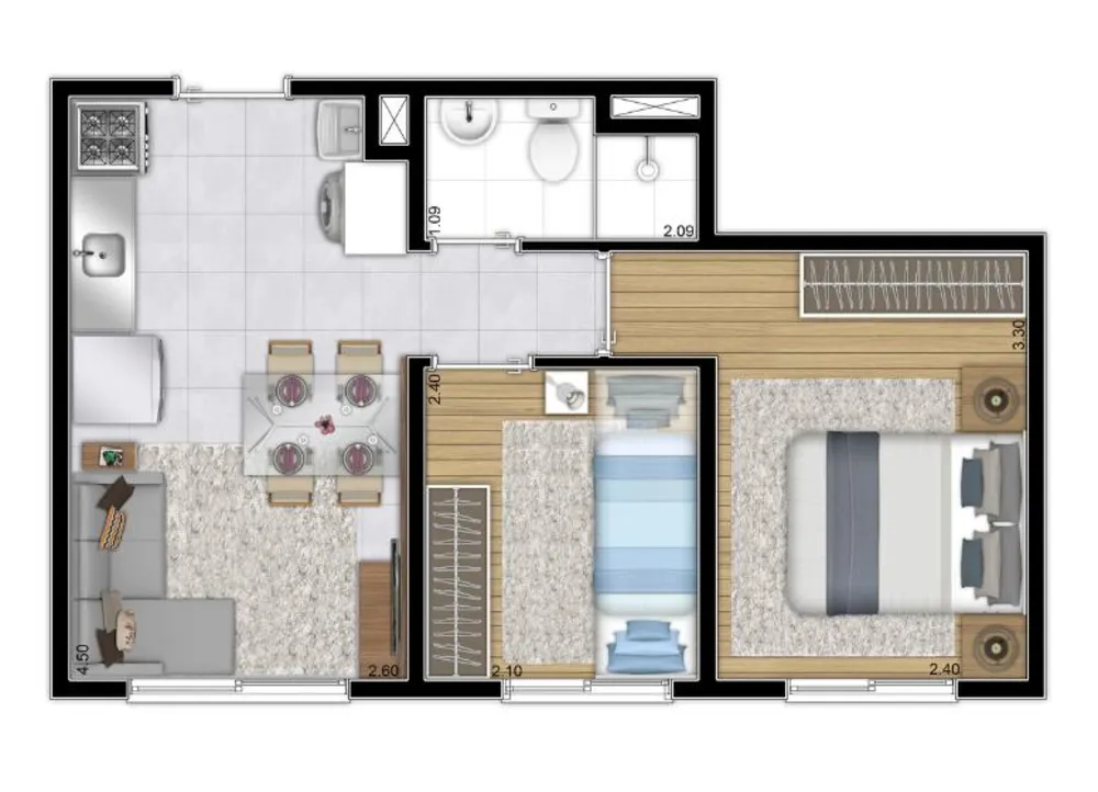 Casa, 2 quartos, 32 m² - Foto 12