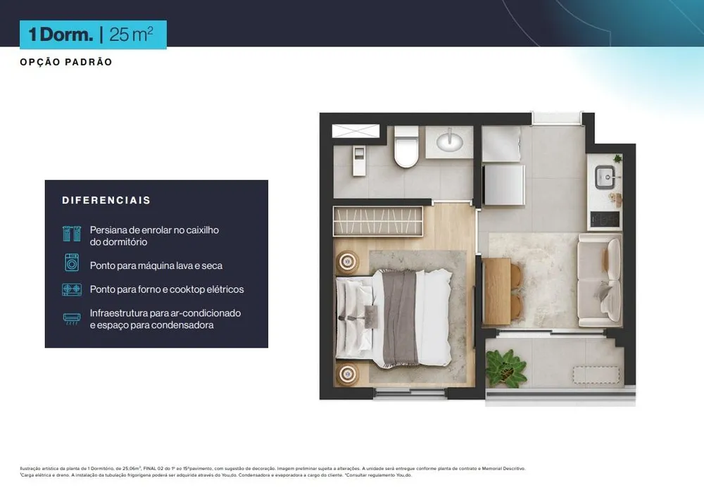 Apartamento, 1 quarto, 2425 m² - Foto 3