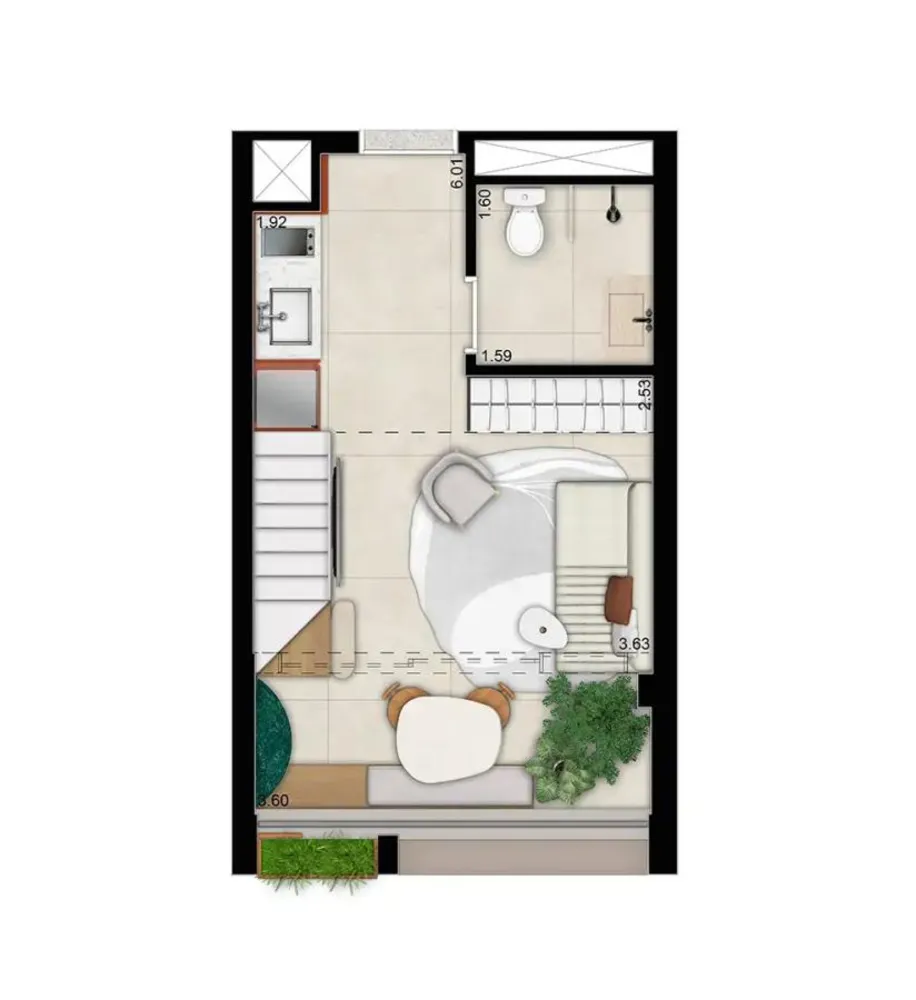 Apartamento, 1 quarto, 2330 m² - Foto 2