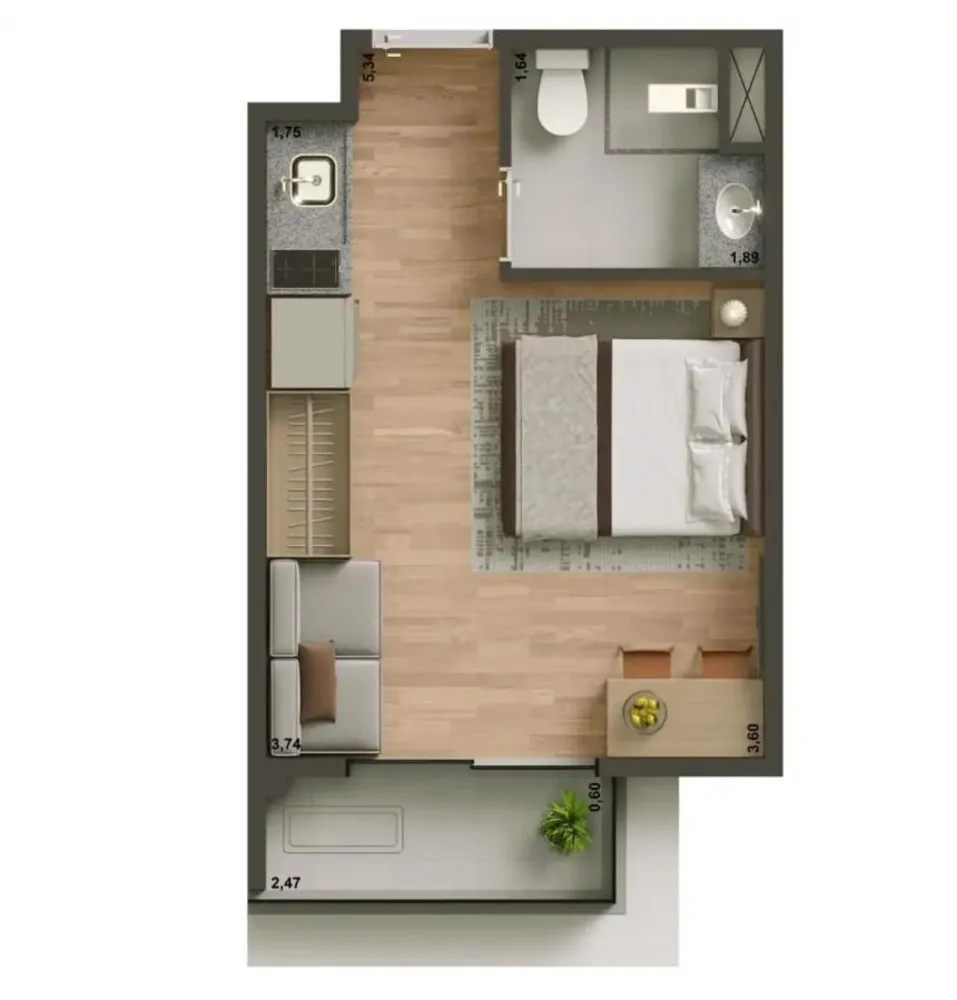 Apartamento, 1 quarto, 2429 m² - Foto 2