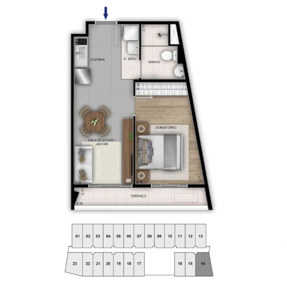 Apartamento, 1 quarto, 2437 m² - Foto 7