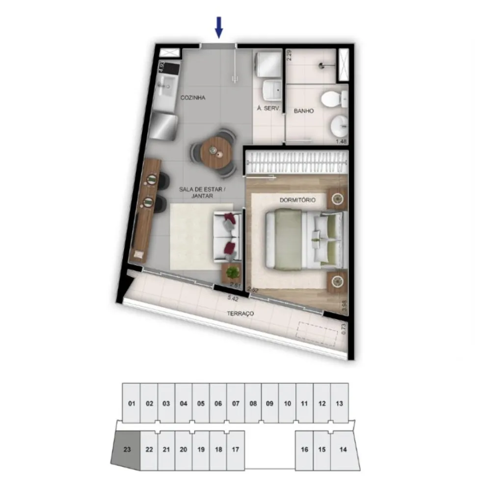 Apartamento, 1 quarto, 2437 m² - Foto 8