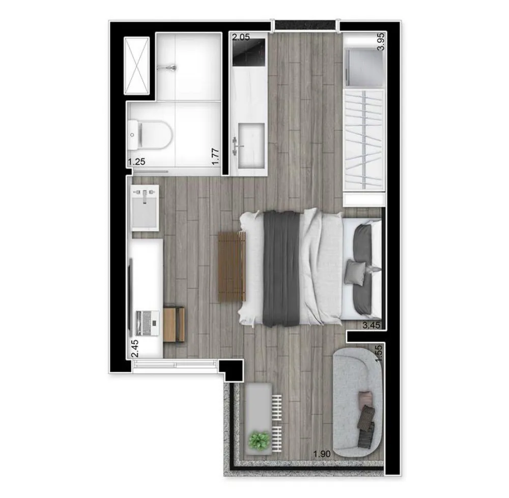 Apartamento, 1 quarto, 2086 m² - Foto 7