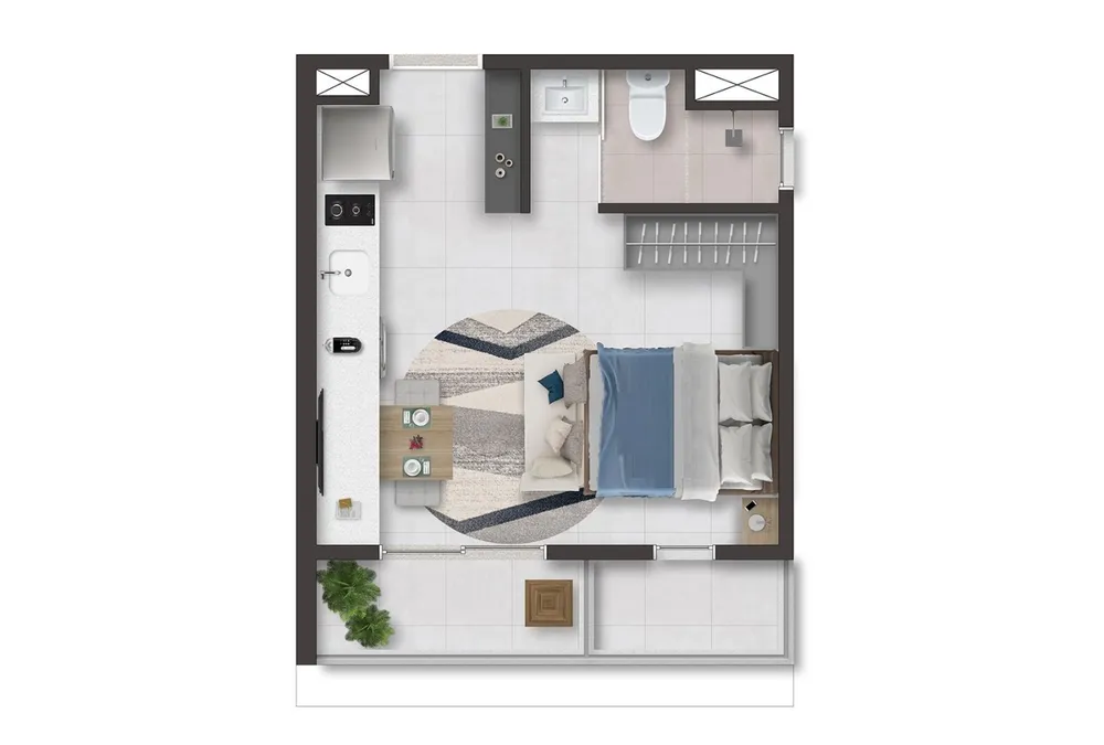 Apartamento, 1 quarto, 2059 m² - Foto 3