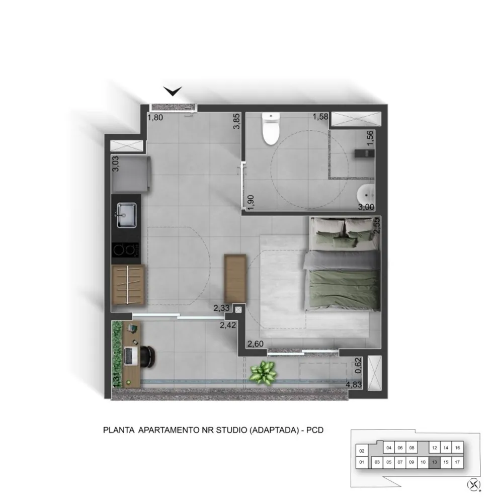 Apartamento, 1 quarto, 2932 m² - Foto 7