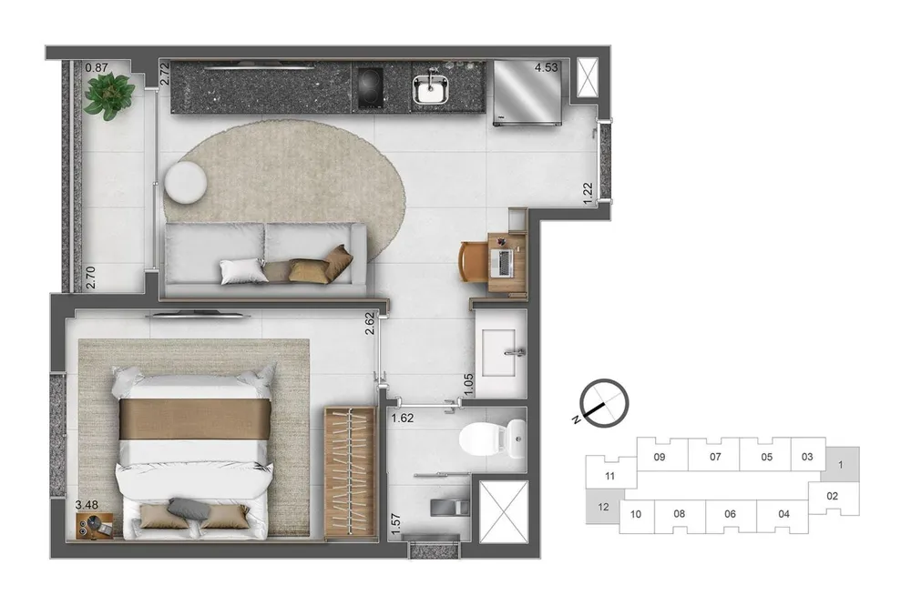 Apartamento, 2 quartos, 2741 m² - Foto 13