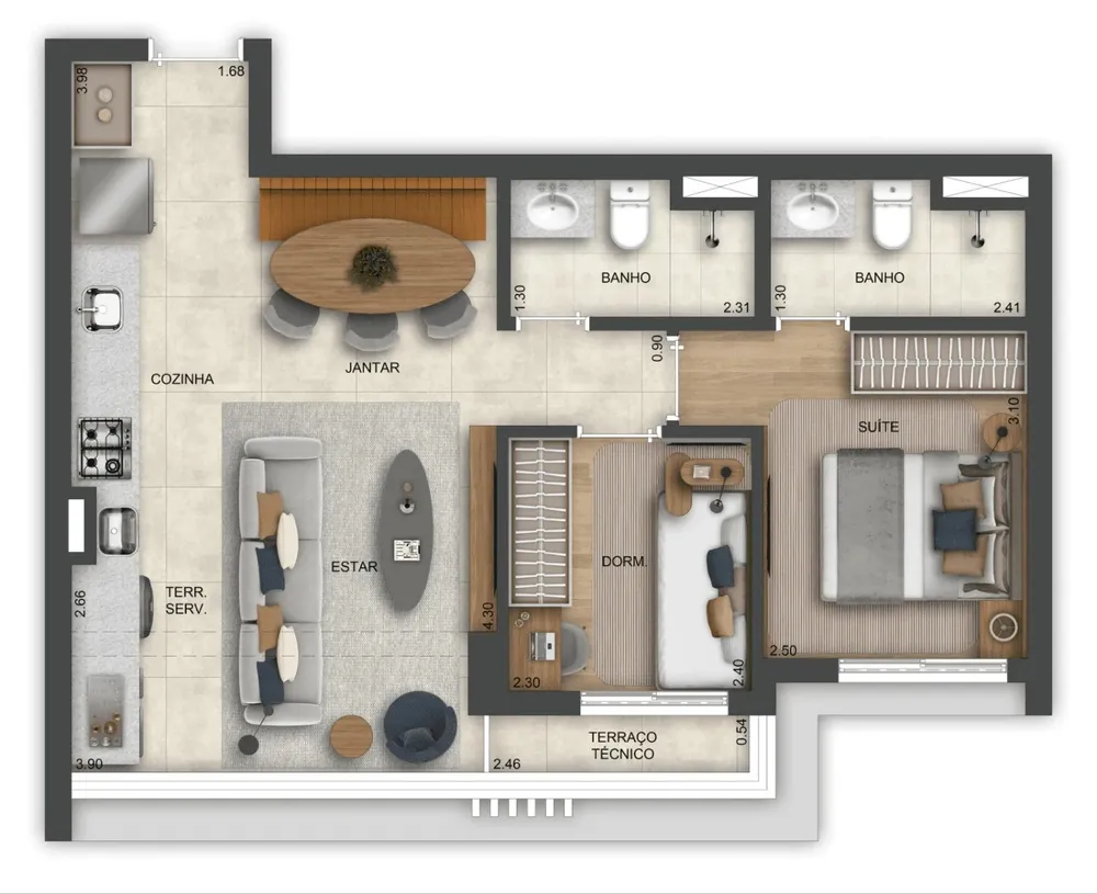 Apartamento, 3 quartos, 5570 m² - Foto 8