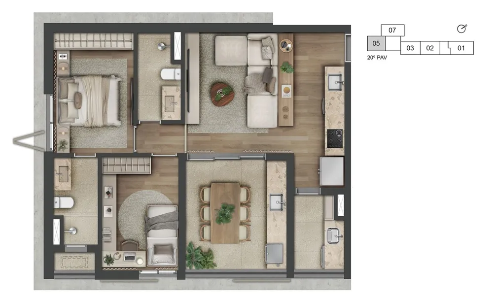 Apartamento, 3 quartos, 27198 m² - Foto 6
