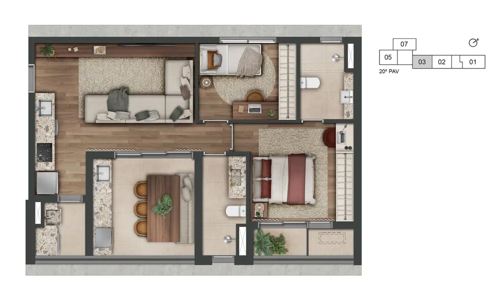 Apartamento, 3 quartos, 27198 m² - Foto 3