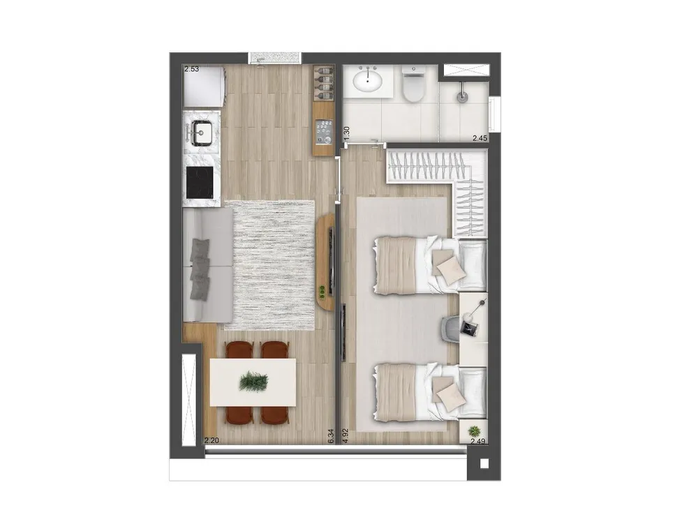 Apartamento, 1 quarto, 2536 m² - Foto 12