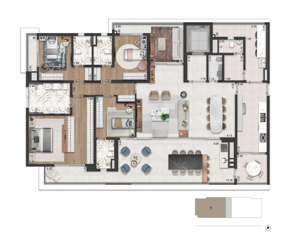 Apartamento, 4 quartos, 27337 m² - Foto 6