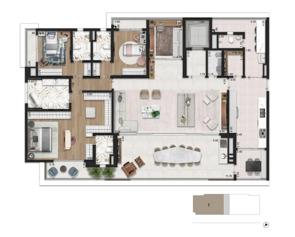 Apartamento, 4 quartos, 27337 m² - Foto 8