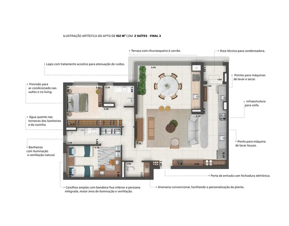 Apartamento, 3 quartos, 57102 m² - Foto 6