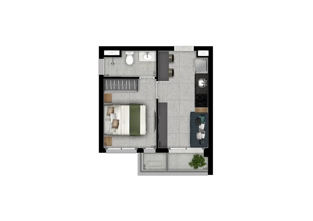Apartamento, 1 quarto, 2337 m² - Foto 1