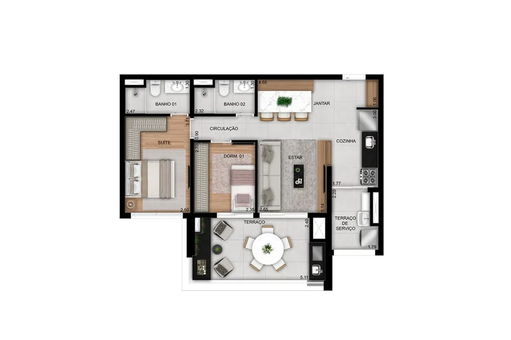 Apartamento, 3 quartos, 71100 m² - Foto 8