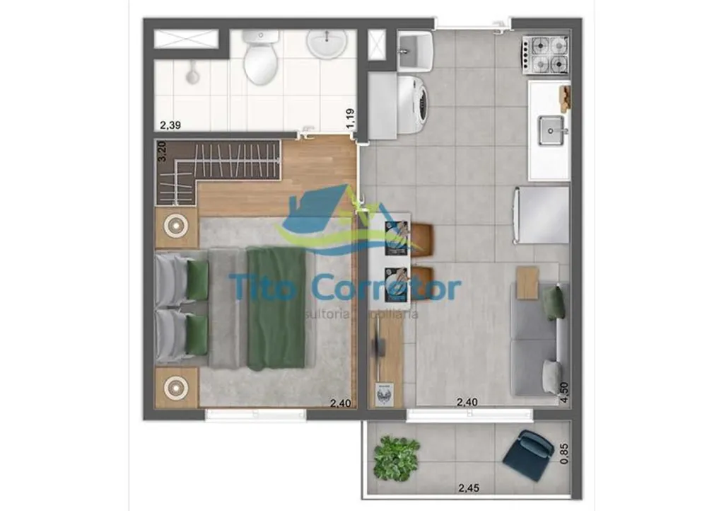 Apartamento, 1 quarto, 26 m² - Foto 4