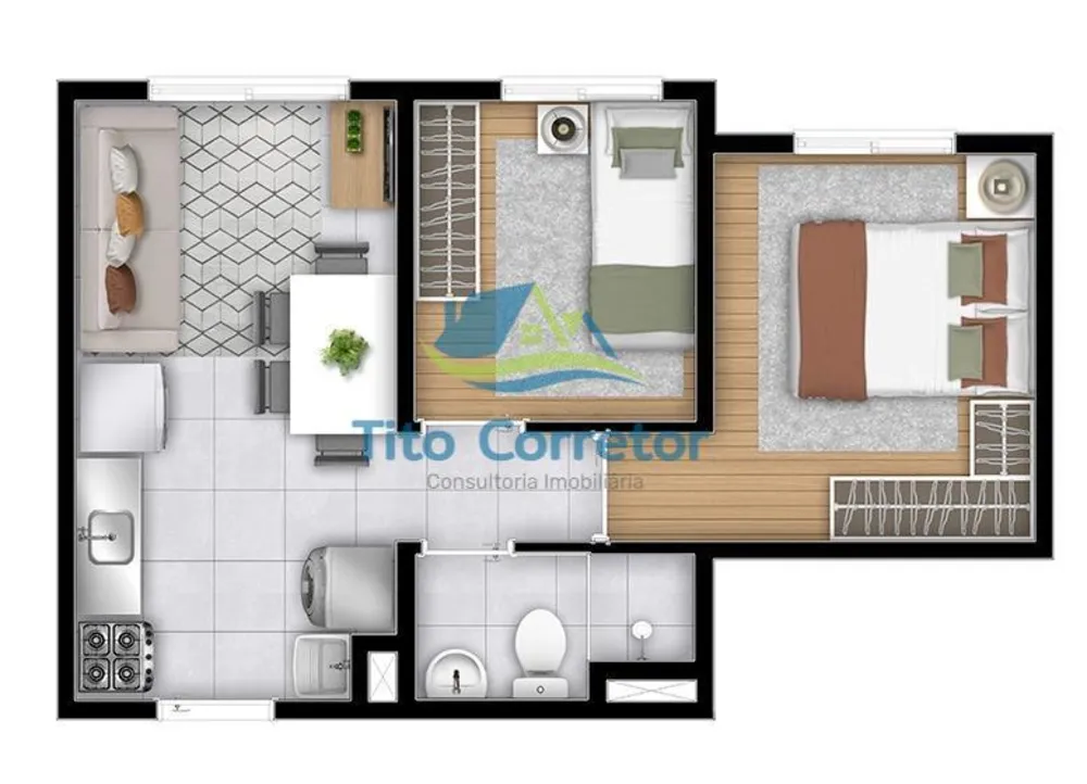 Apartamento, 2 quartos, 33 m² - Foto 3