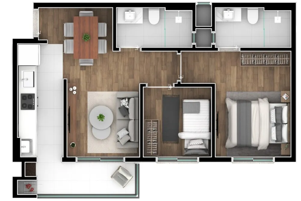 Cobertura, 2 quartos, 107 m² - Foto 9