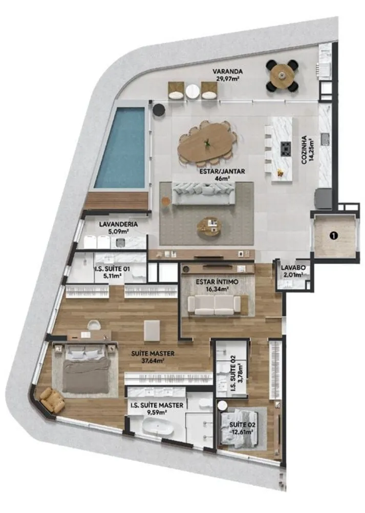 Apartamento, 3 quartos, 201 m² - Foto 9