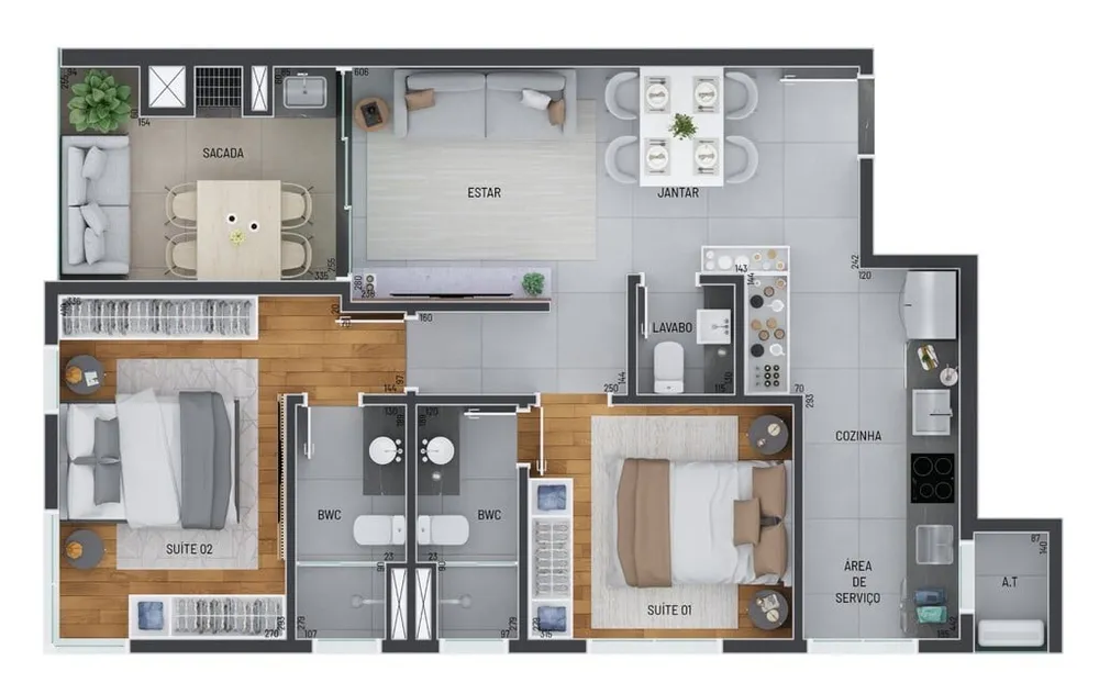 Cobertura, 2 quartos, 163 m² - Foto 6