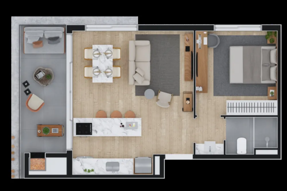 Apartamento, 1 quarto, 53 m² - Foto 7