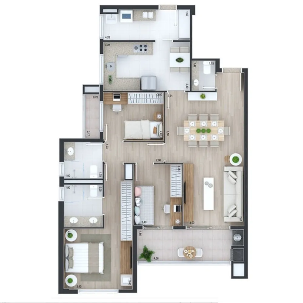 Apartamento, 3 quartos, 105 m² - Foto 3