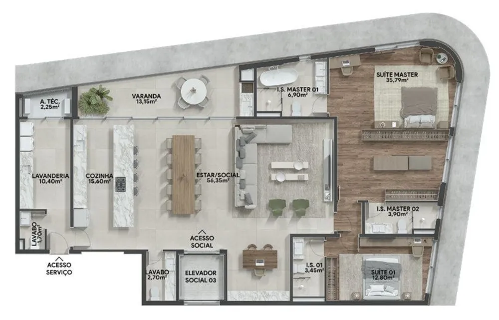 Apartamento, 3 quartos, 335 m² - Foto 3